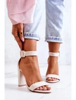 Semišové sandály na podpadku béžove Jacqueline - FPrice
