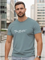 Pánské bavlněné tričko s potiskem „The Boston“ v barvě petrol, FashionStreet NX5129R Pánské bavlněné tričko s potiskem „The Boston“ v barvě petrol, FashionStreet NX5129R