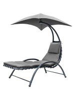 BERGAMO SEDÁTKO K BAZÉNU S PARAZÉNEM 200x125x180CM ŠEDÉ