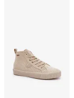 Dámské zateplené manšestrové tenisky Big Star Hi-Poly System - béžové