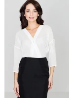 Dámská halenka K138 Ecru - Lenitif Dámská halenka K138 Ecru - Lenitif