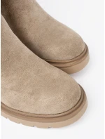 Stylové dámské hnědé  kotníčkové boty platforma