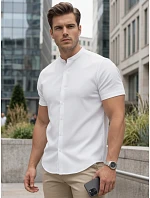 Pánská košile s límečkem, střih slim fit, bílá, FashionStreet KX1093