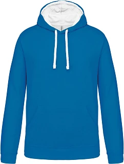 Kariban K 446 Kontrastní mikina s kapucí 20.K446 tropical blue/white