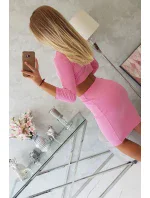 Souprava halenky a sukně světle růžová Souprava halenky a sukně světle růžová