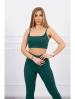 Souprava s halenkou s žebrováním zelená