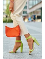 Sandálky Na Podpatku Neonová Zeleň Georgina