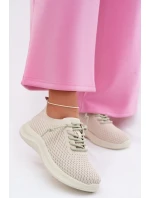 Materiálové Dámské Sportovní Boty Béžové Carmivelle