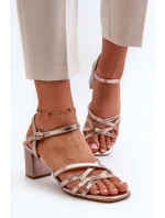 Dámské sandály na vysokém podpatku Sergio Leone Gold Dámské sandály na vysokém podpatku Sergio Leone Gold