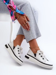 Lakované dámské tenisky D&A White