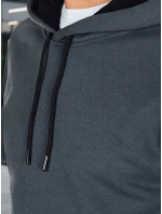 Pánská základní mikina s kapucí tmavě šedá FashionStreet BX5863