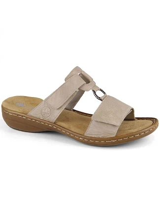 Pohodlné žabky Rieker W RKR681 beige Pohodlné žabky Rieker W RKR681 beige