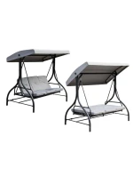 ZAHRADNÍ A BALKONOVÁ HOUPAČKA NINA 3MÍSTNÁ ŠEDÁ