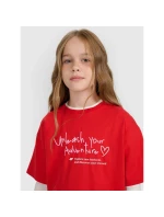 Dívčí tričko s potiskem 4F 4FJRAW25TTSHF3188-62S