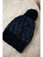 Milano fleecová čepice K203 navy blue melange+green Milano fleecová čepice K203 navy blue melange+green