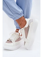 Kožené Dámské Tenisky S Dekorací GOE TT2N4010 Bílé
