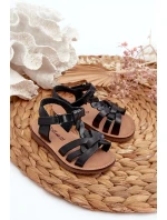 Dětské sandály se zapínáním na suchý zip, Černá Venikoria Dětské sandály se zapínáním na suchý zip, Černá Venikoria