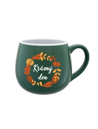KRÁSNÝ DEN (PODZIM) - zelený keramický hrníček 300 ml