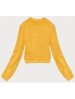 Tenká krátká žlutá dámská tepláková mikina (8B938-117) Tenká krátká žlutá dámská tepláková mikina (8B938-117)