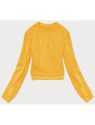 Tenká krátká žlutá dámská tepláková mikina (8B938-117) Tenká krátká žlutá dámská tepláková mikina (8B938-117)