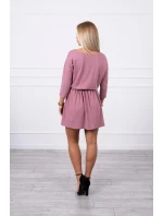 Šaty s flitrovou kapsou tmavě růžové