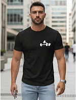 Pánské tričko s minimalistickým potiskem černé FashionStreet NX5086R