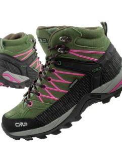 CMP Rigel dámské trekové boty kožené odolné nepromokavé kotníkové boty zelené dámské
