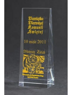 Gravírovaná skleněná trofej + malířská výplň