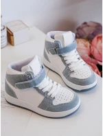 Dětské džínové sportovní boty bílo-modré Milara