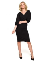 K152 Zavinovací šaty s pouzdrovými rukávy - královská modř K152 Zavinovací šaty s pouzdrovými rukávy - královská modř