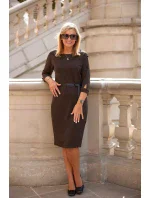 Denní šaty M376  201123 černo-hnědá - La Aurora