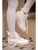 Zateplené Dámské Tenisky Se Švy Bílé Big Star OO274A479 Zateplené Dámské Tenisky Se Švy Bílé Big Star OO274A479