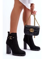 Kožené Boty Na Vysokém Podpatku Černé Liani Kožené Boty Na Vysokém Podpatku Černé Liani