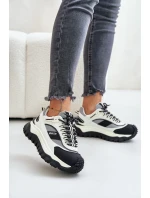 Kožené Dámské Sneakersy Na Platformě Big Star OO274A220 HI-POLY SYSTEM Bílá-Černá Kožené Dámské Sneakersy Na Platformě Big Star OO274A220 HI-POLY SYSTEM Bílá-Černá