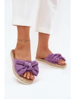 Dámské Sandály Na Platformě S Pletením A Mašlí Fialové Alpireda