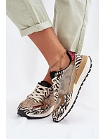 Dámské sportovní tenisky s potiskem Big Star TT274333 Béžové