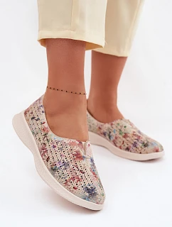 Semišové perforované dámské polobotky Multikolor Eliva