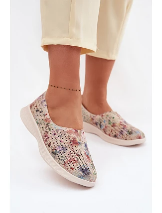 Semišové perforované dámské polobotky Multikolor Eliva