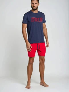 Pyžamo Oxford 38285-59X tmavě modrá a červená - Henderson