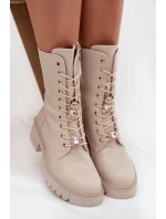 Botki workery dámské s přívěsky – medvídek a srdce, béžové Iravine