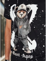 Pánské tričko s potiskem černé FashionStreet RX5655 Pánské tričko s potiskem černé FashionStreet RX5655