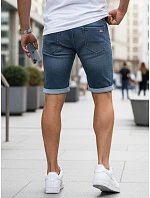 Pánské džínové šortky s páskem modré FashionStreet SX2572