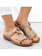 Pohodlné žabky Rieker W RKR681 beige Pohodlné žabky Rieker W RKR681 beige