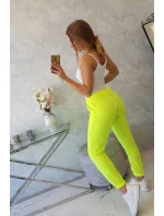 Bavlněné kalhoty žluté neonové Bavlněné kalhoty žluté neonové