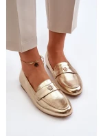 Dámské mokasíny na ploché podrážce zlaté Sylvaine