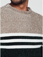 Pánský pruhovaný zelený svetr FashionStreet WX2231