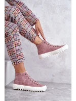 Dámské Tenisky Big Star Vysoké Zateplené Růžové EE274113