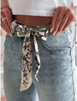 Dámské úzké džínové kalhoty s páskem FLORENCIO modré FashionStreet UY2457