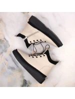 Filippo zateplené kožené boty na platformě W PAW482 beige