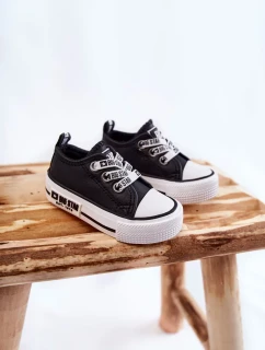 Dětské kožené tenisky BIG STAR KK374041 Černý a bílý